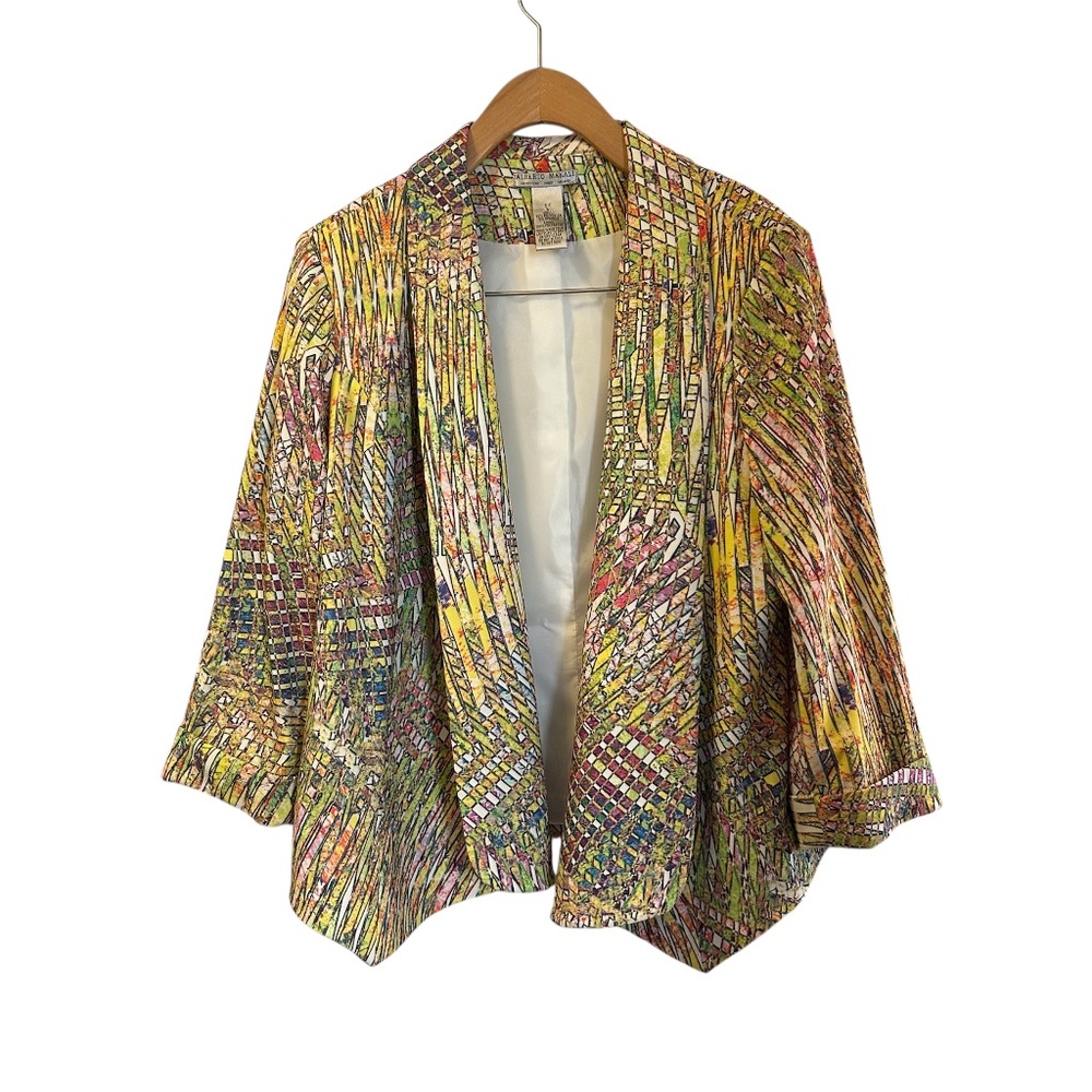 Women's Colorful Graphic Print  Alberto Makali Blazer Jacket Size L